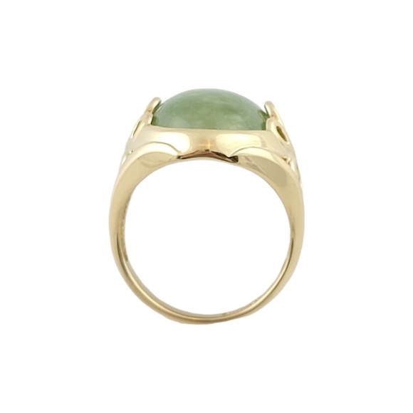 Vintage 14K Yellow Gold Jade Ring Size 6.75 #13497 - Picture 5 of 7